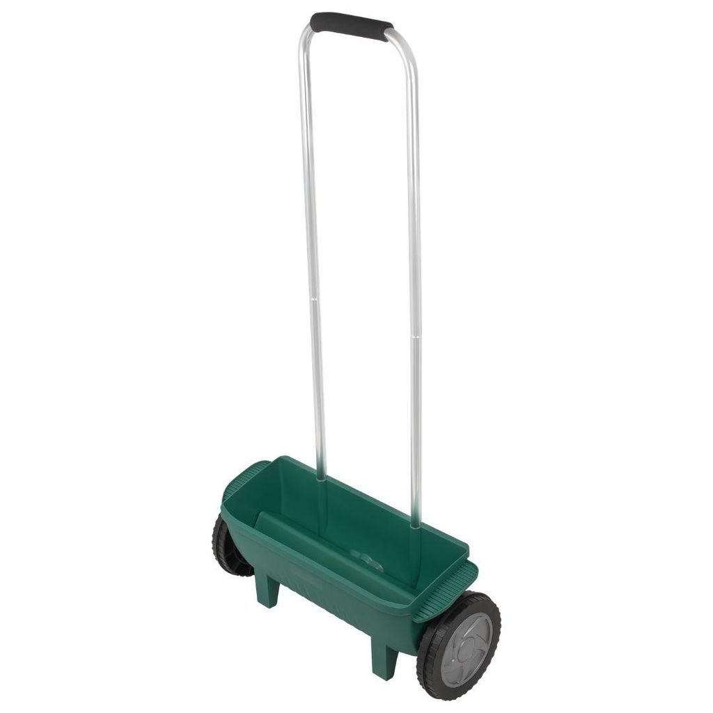 TOOLBEST GARDEN Sämaschine auf Rädern 12L Grün - Robuster Rasensamen und Salzstreuer