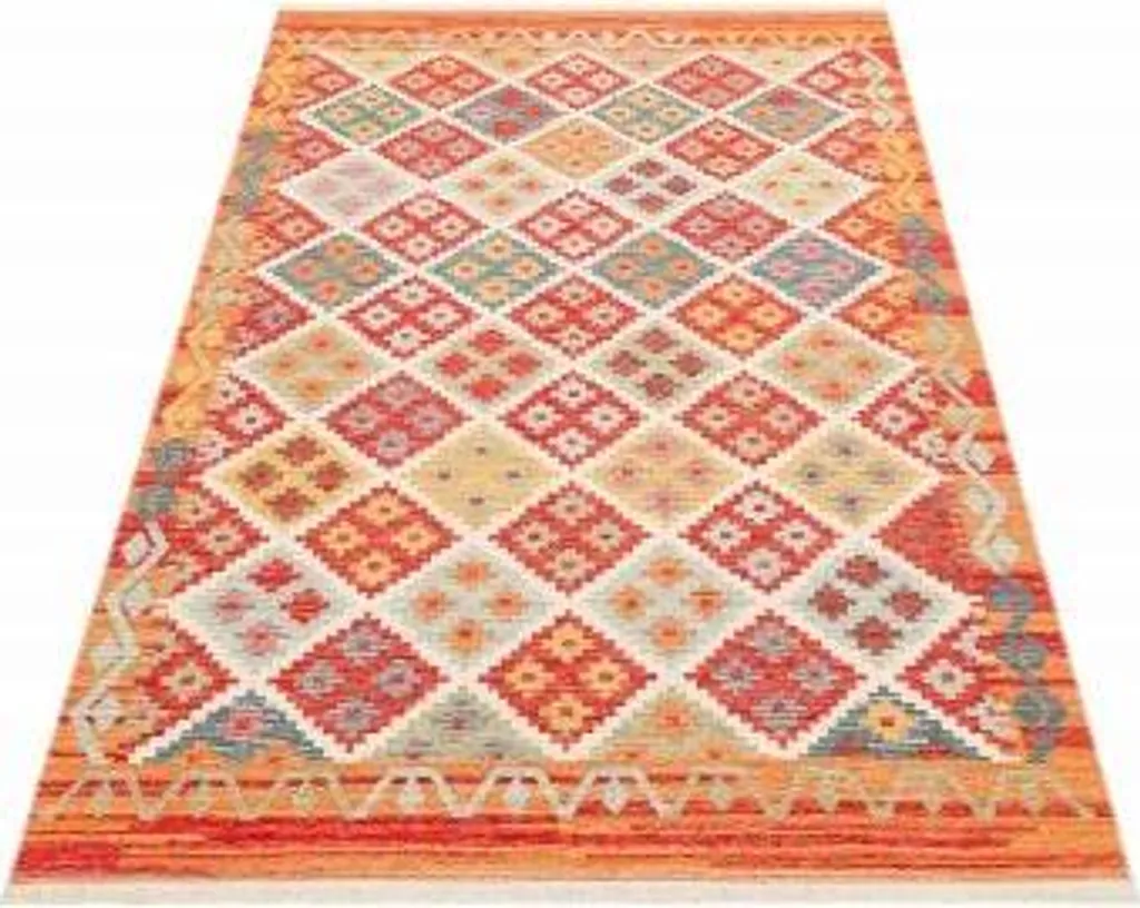 Tapis de salon Kelim Nomad 05 terra 120x180 cm pour décoration intérieure