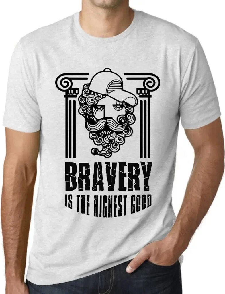 Herren Grafik T-Shirt Tapferkeit ist das höchste Gut – Bravery Is The Highest Good – Öko-Verantwortlich Vintage Jahrgang Kurzarm Lustige Druck