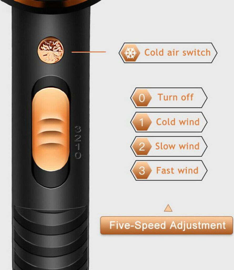 Haartrockner mit 3 Diffusor, Haarfön Profi Fön Ionen 1700 Produktbild 5