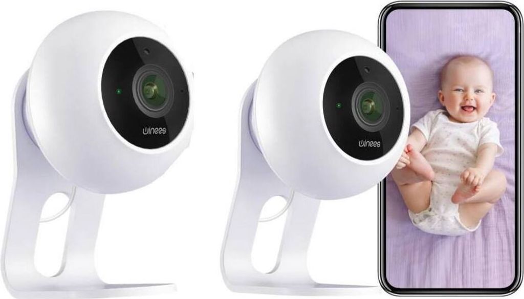 Diyarts Video-Babyphone, 2K HD Auflösung, Babymonitor, 2-tlg., App 24x7 Überwachung, Bewegungserkennung, Zwei-Wege-Audio, Flexible Installation, ...