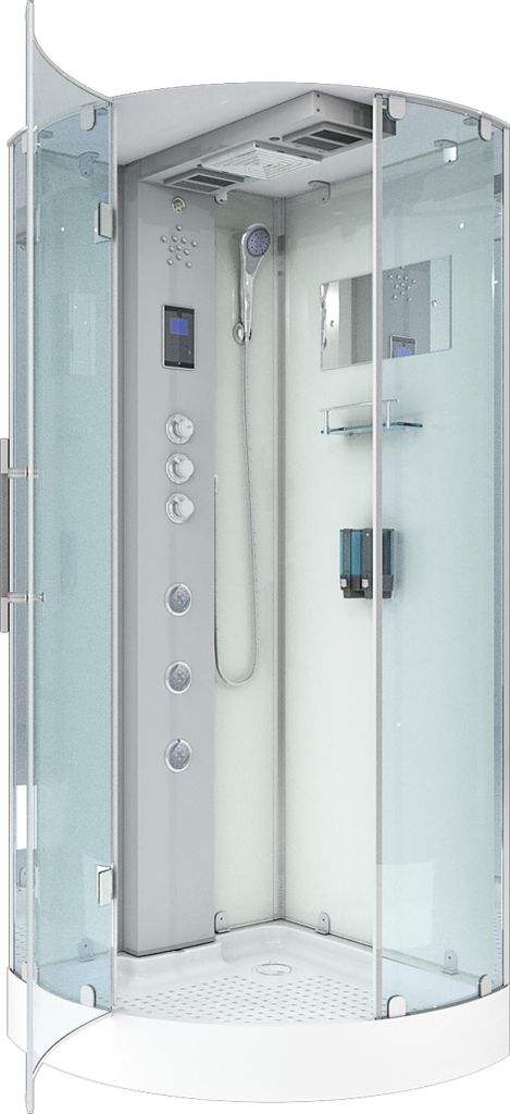 AcquaVapore D37-10L1 Dusche Duschtempel Komplett Duschkabine -Th. 90x90 OHNE 2K Scheiben Versiegelung