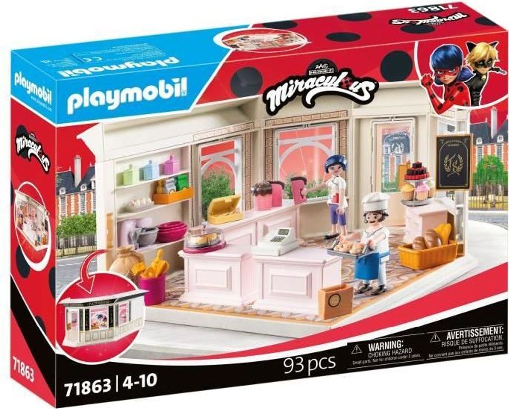 PLAYMOBIL Miraculous Boulangerie Dupain Cheng, Zeichentrickfiguren, 93 Teile, 4+ Jahre