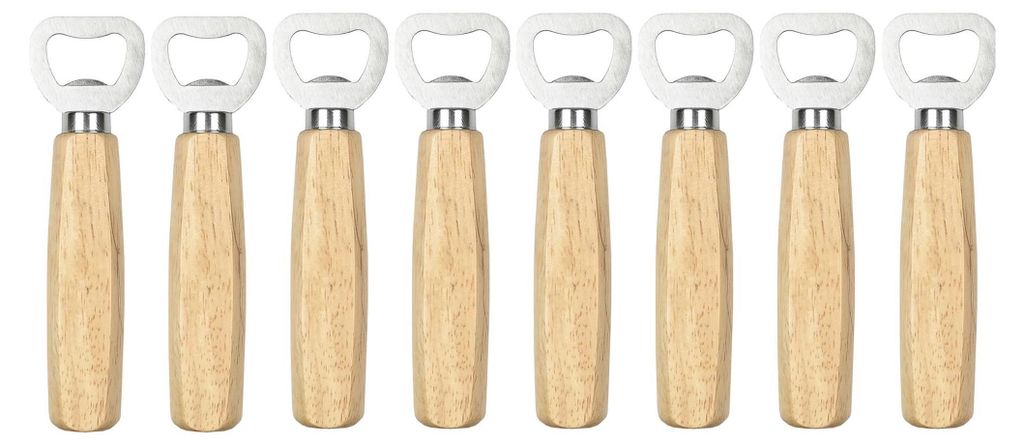 8x Flaschenöffner Kapselheber Bieröffner Holzgriff Produktbild 