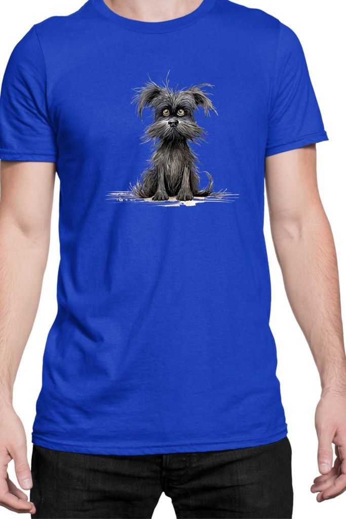 Herren T-Shirt Funny Dogs Breeds Affenpinscher Dog Breed, Man 3XL / Blau