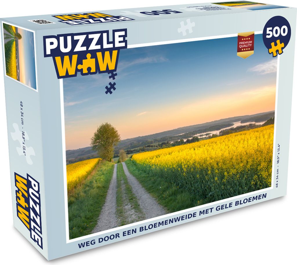 MuchoWow Puzzle 500 Teile Blumenfeld - Gelb - Blumen - 500 Teile - Kinder - Selberbauen - Puzzlespiele