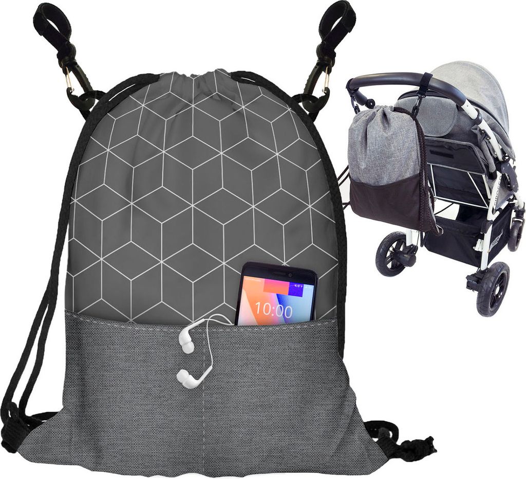 Kinderwagen Organizer Buggy Tasche Baby Wickeltasche Trolley Kinderwagentasche mit Befestigungshaken Modische Universal Turnbeutel Organizer Für M...