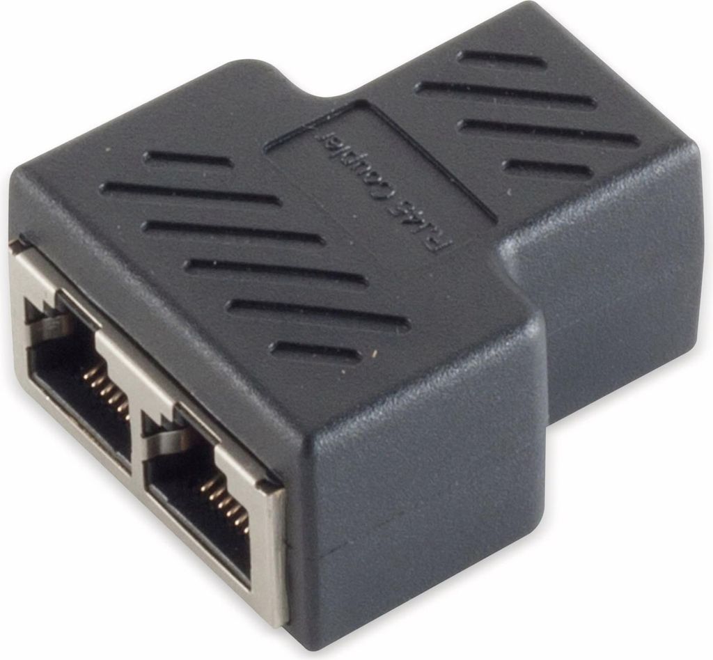 S/CONN 08-01040, 2 x RJ-45, Czarny, Prosty, ABS, Cat6a, 1 Zdjęcie produktu 