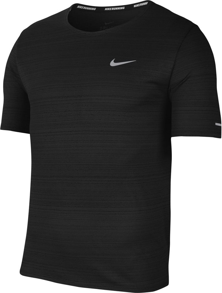 Nike M Nk Df Miler Top Ss Black/Reflective Silv M