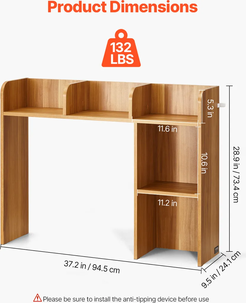 Meuble bureau bibliothèque avec étagère de rangement pour studio