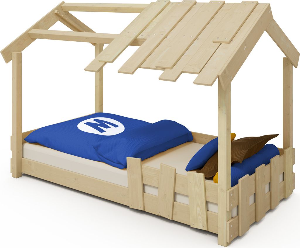 WICKEY Kinderbett Hausbett CrAzY Beach Holzbett 90 x 200 cm