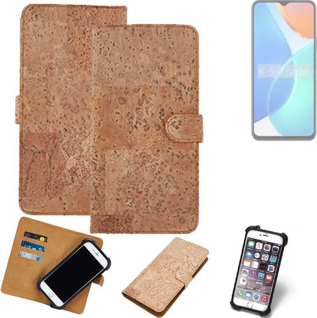 K-S-Trade Hülle kompatibel mit Honor X6 Kork Handyhülle Cover Schutzhülle TPU Case Bumper in Hellbraun, (1x)