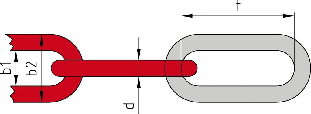 DÖRNER + HELMER Absperrkette Kunststoff rot-weiß Materialstärke 6 mm 1 Bund=25 m