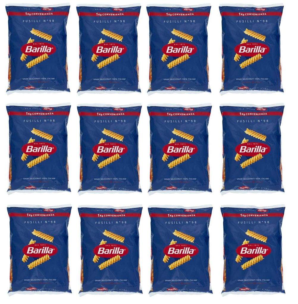 12x Barilla Pasta Fusilli N.98 100% Italienischer Weizen Italienisch Nudeln 1Kg + Italian Gourmet Polpa 400g