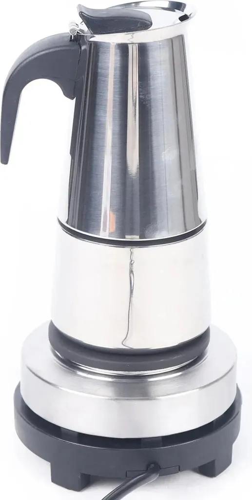 Caffettiera Elettrica 6 Tazze Argento | Espresso Veloce per Casa e Ufficio