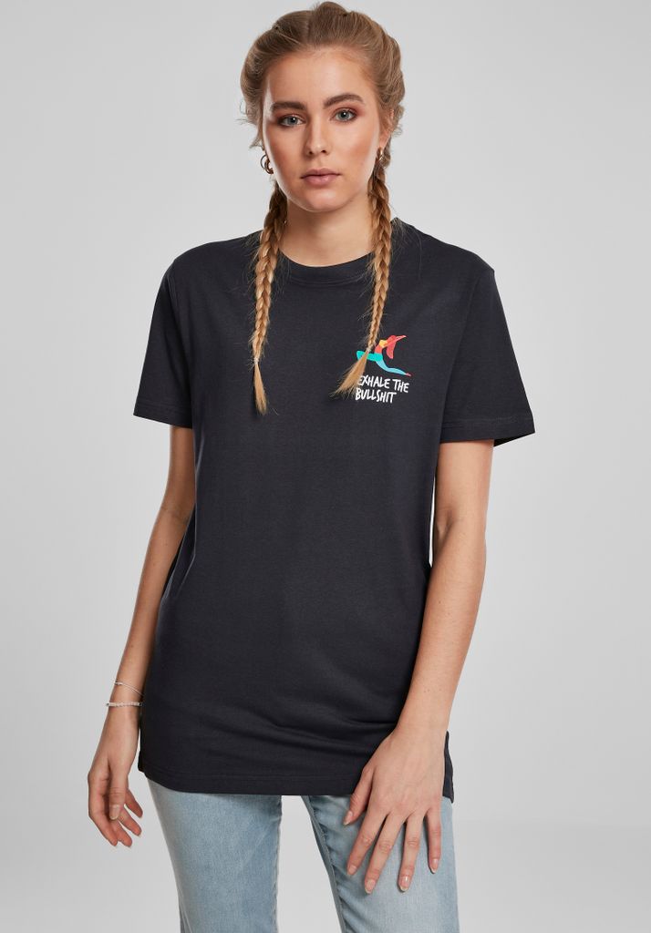 Mister Tee Female Shirt Ladies Exhale Tee Navy-XS