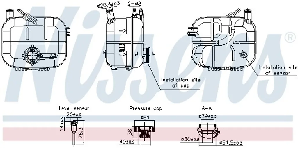 Vase d'expansion robuste NISSENS 996243 pour circuit de refroidissement Opel