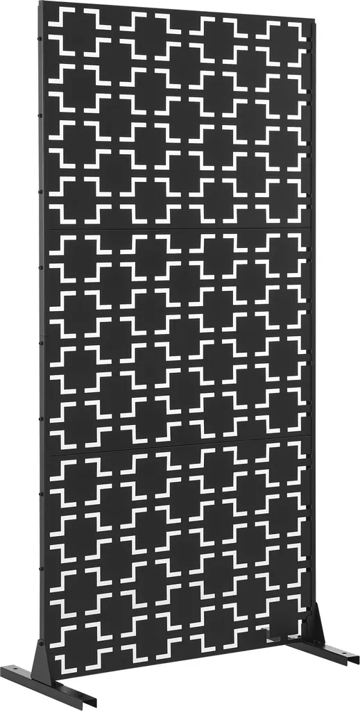 Brise-vue Basciano en Acier Noir 180x90 cm pour Terrasse et Balcon Privé