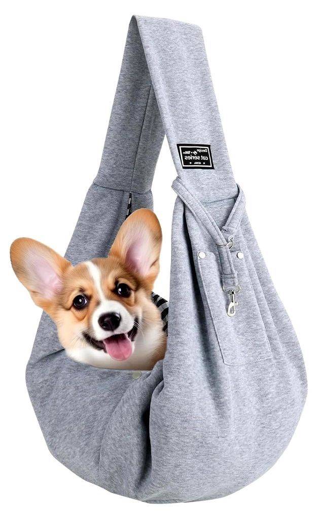 Reversible Tragetasche für kleine Hunde bis 7 kg, grau