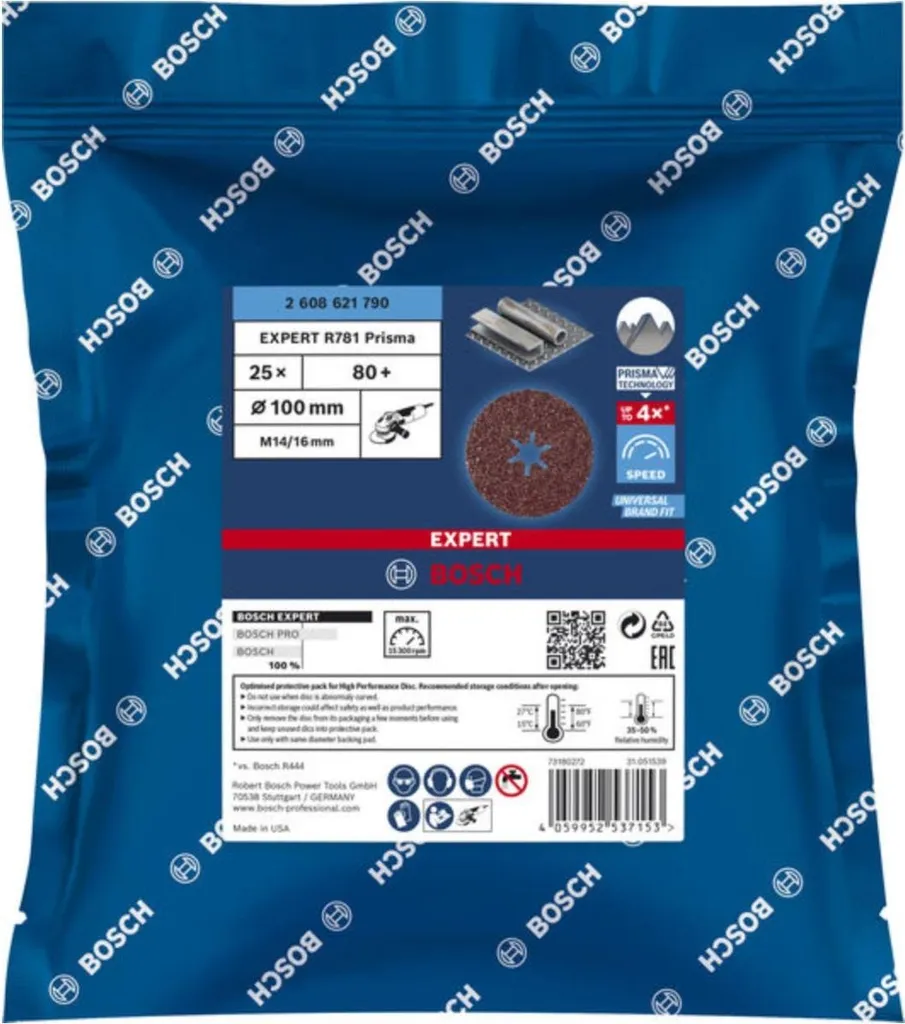 Disco Fibrato Bosch Expert R781 Prisma G80 100x16mm - Grana Ceramica