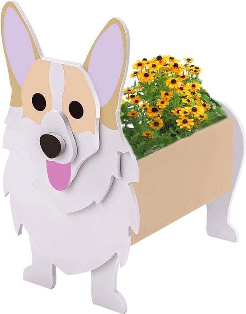 Corgi-Blumenkorb, einzigartige Dekoration für Hundebesitzer, Blumenkörbe für Innen- und Außenpflanzen, Hundesitz für Corgi-Liebhaber