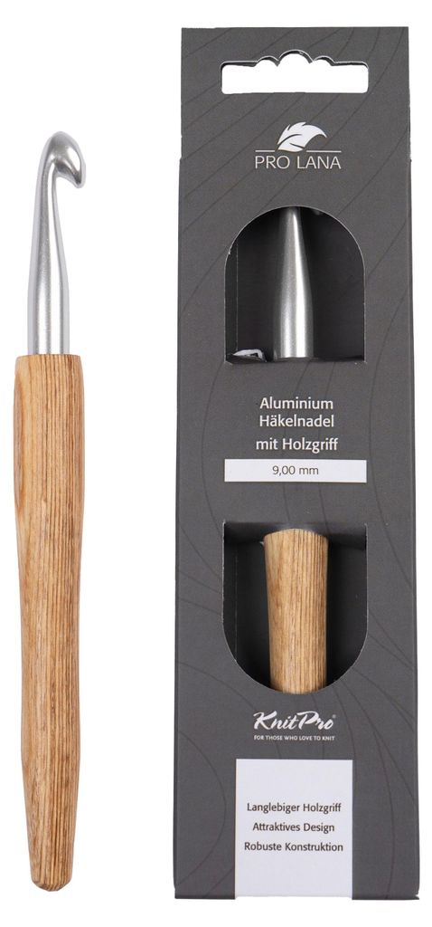 Pro Lana KnitPro NATURAL Aluminium Häkelnadel mit Produktbild 