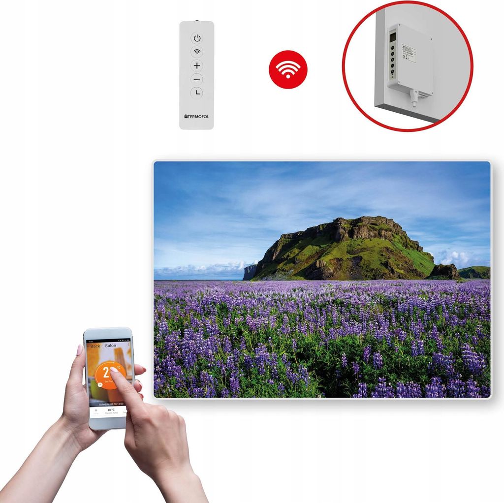 Termofol TF-SWT Infrarot Wandheizung - Wandheizung Elektrisch - Lavendel2 - 500W - 60x85 cm