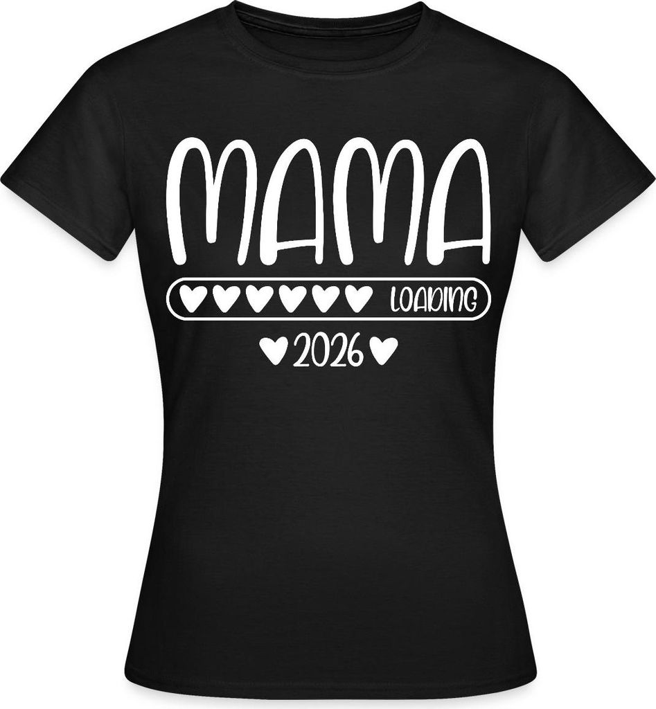 Spreadshirt Mama 2026 loading Frauen T-Shirt, XL, Schwarz