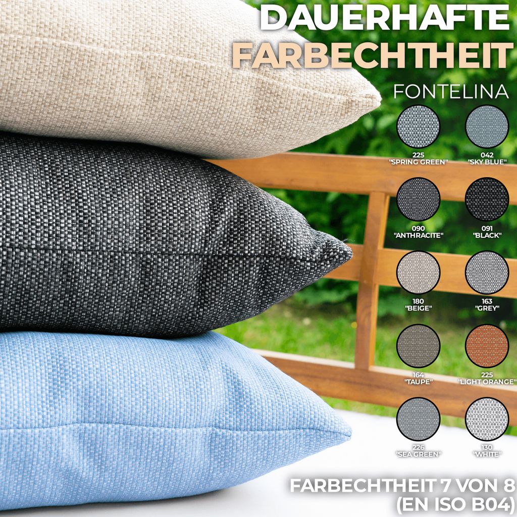 Outdoor Kissen 50x60cm Wasserfest - 2er Set Dunkelblau Für Garten & Terrasse