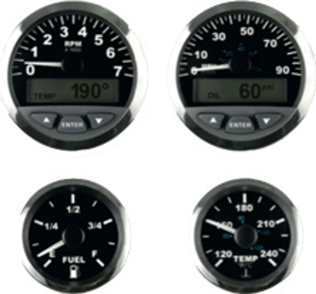 Allpa Matrix Treibstoffanzeiger (Secondary), 2", Schwarz Mit Niro Rand