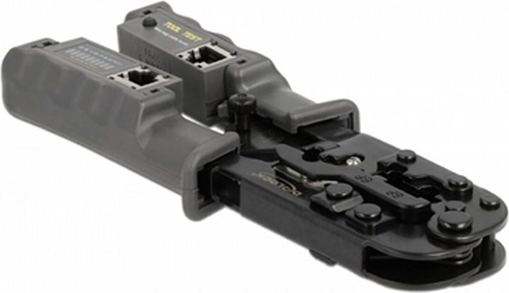 Delock Crimpzange mit Abisolierer und Netzwerktester