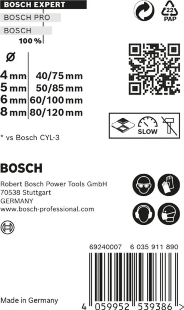 Bosch 2608900645 EXPERT CYL-9 MultiConstruction: Set Punte Universali 4pz