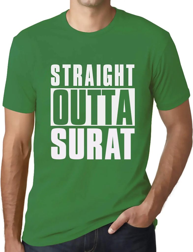 Herren Grafik T-Shirt Direkt aus Surat – Straight Outta Surat – Öko-Verantwortlich Vintage Jahrgang Kurzarm Lustige Druck Geburtstag Geschenk ...