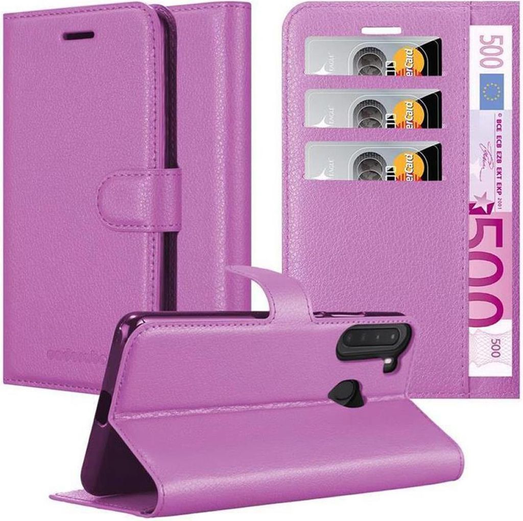 Cadorabo Hülle für Samsung Galaxy A21 Schutz Hülle in Lila Handyhülle Etui Case Cover Magnetverschluss