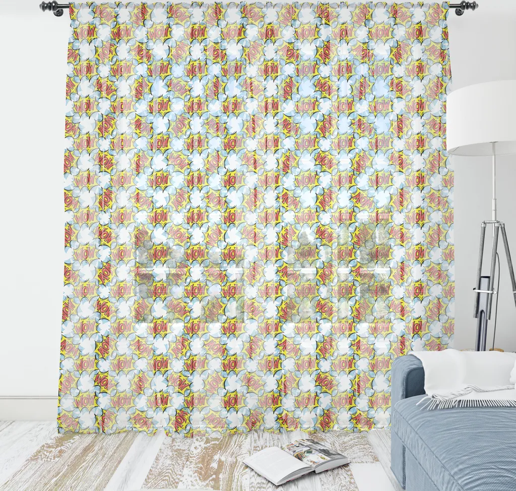Tapisserie Wow pour Cacher un Mur Vide Salon Style Pop Art 240x274