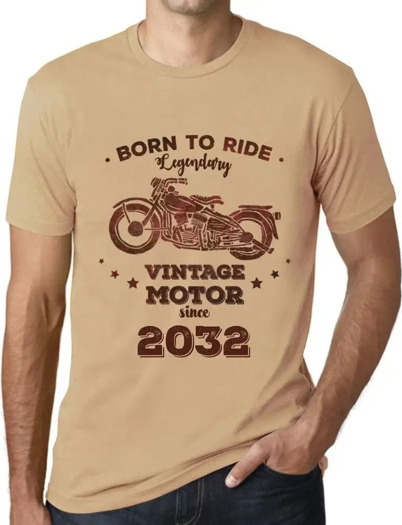 Herren Grafik T-Shirt Geboren um legendäre Motoren zu fahren seit 2032 – Born to Ride Legendary Motor Since 2032 – Öko-Verantwortlich Vintage...