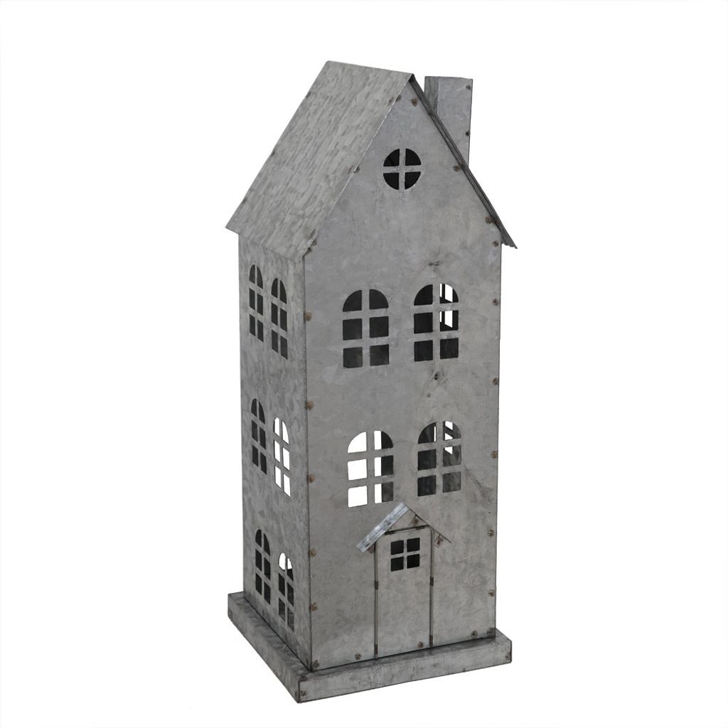 Laterne ZINKHAUS grau aus Metall H38cm Lichthaus Dekohaus - Produktbild 