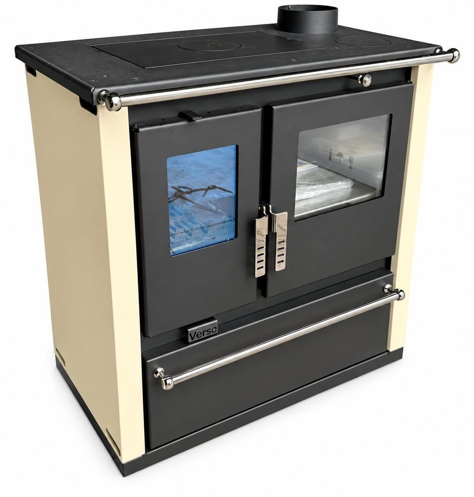 Houtfornuis met oven Verso CS Plus Inox 7,7 kW – stalen Productafbeelding 