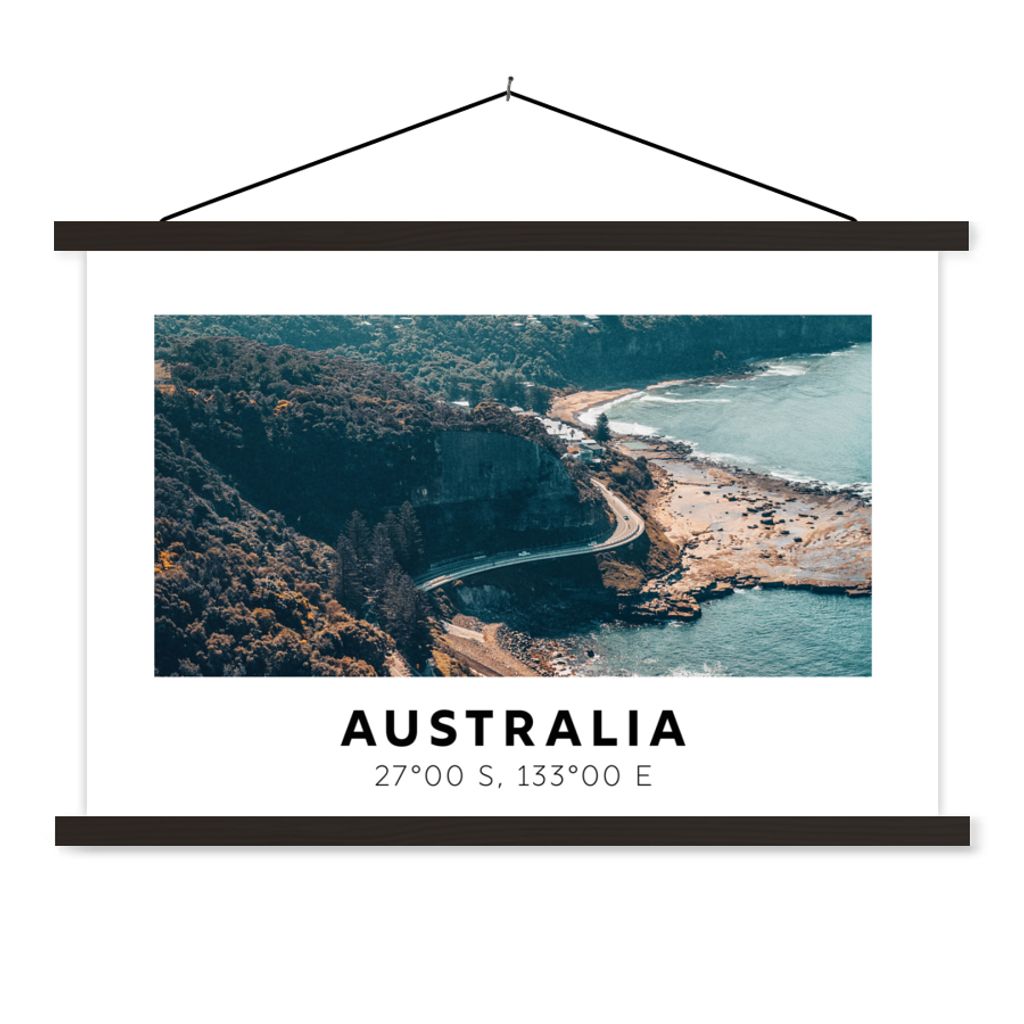 MuchoWow Textilposter Australien - Meer - Schnellstraße - Sommer 150x100 cm mit schwarzem Rahmen - Schlafzimmer