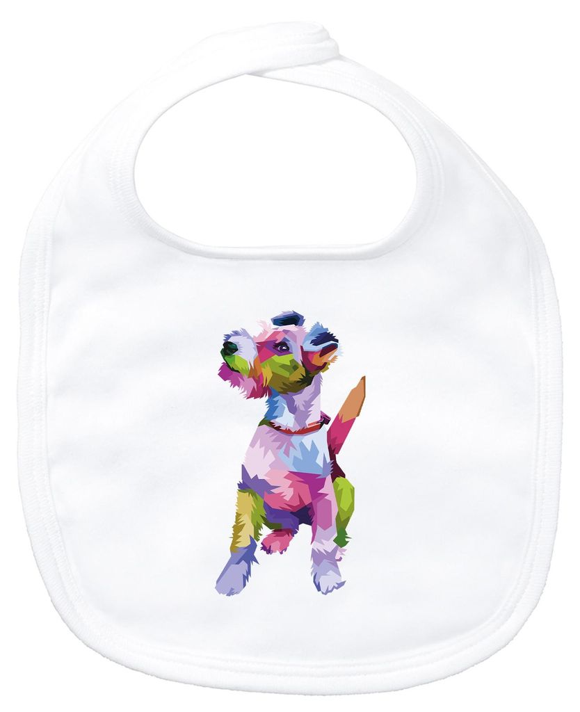 Huuraa Baby Lätzchen Fox Terrier Colorful White Klettverschluss Baumwolle Latz Geschenkidee