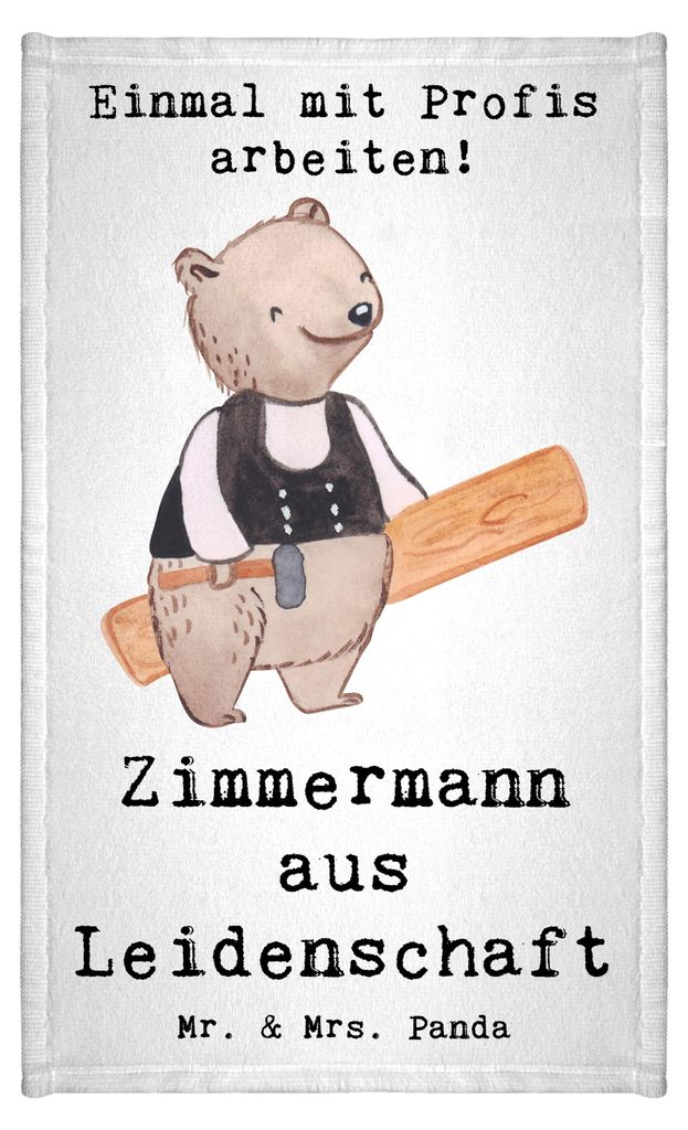 Mr. & Mrs. Panda Handtuch Zimmermann Leidenschaft - Weiß - Geschenk, Gäste-WC, Gästehandtuch Bunt, Frotteetuch, Klein, gäste wc