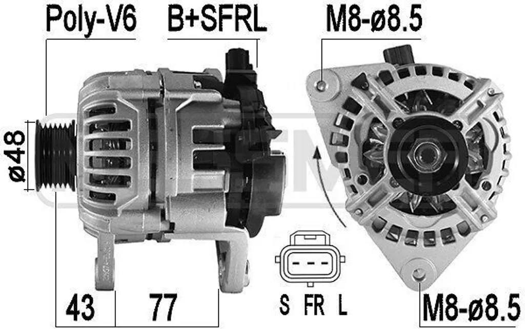 Alternateur ERA 209574A pour Fiesta IV et Focus DAW DBW - OE 1089887