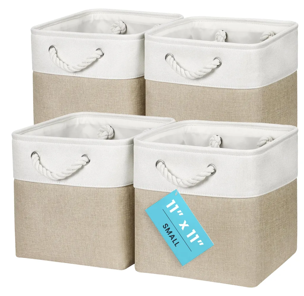 Cubes de rangement pour jouets et vêtements, lot de 4 bacs pliables