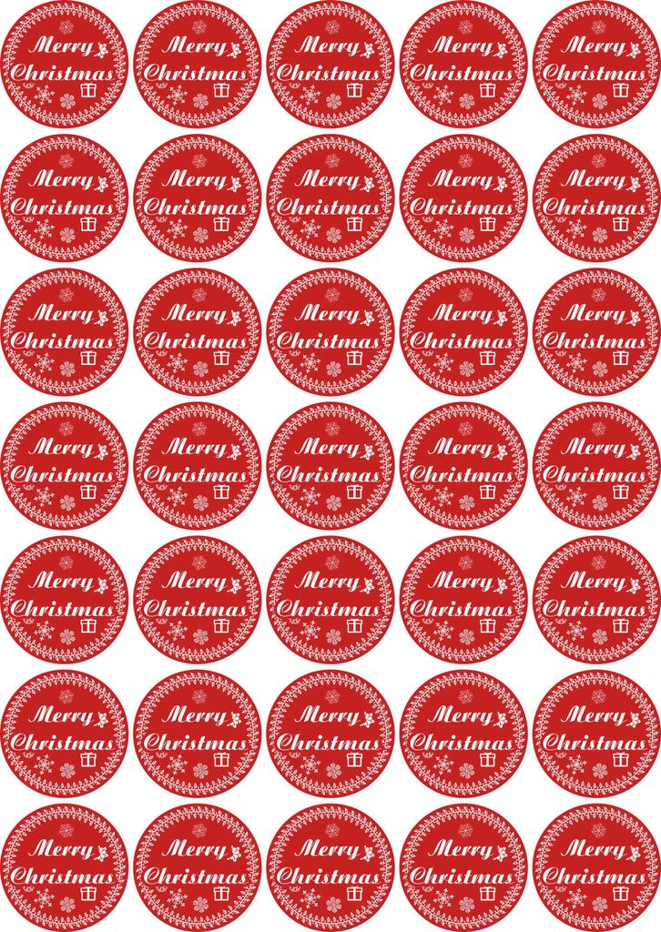 Merry Christmas - Aufkleber Ø40mm für Weihnachten 35 Stück - rot Vintage - Labels - Stickers - Weihnachtskalender - Weihnachten - Advent - rund ...