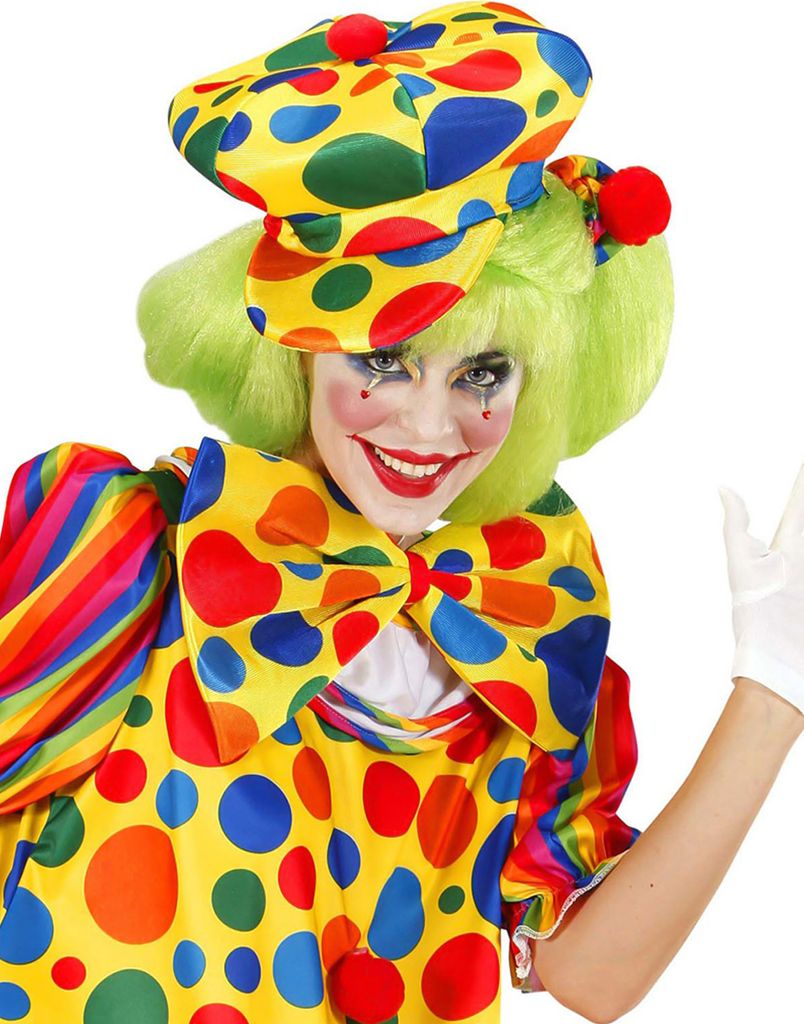 Clown Schirmmütze mit Punkten gelb-bunt - Einheitsgröße Produktbild 
