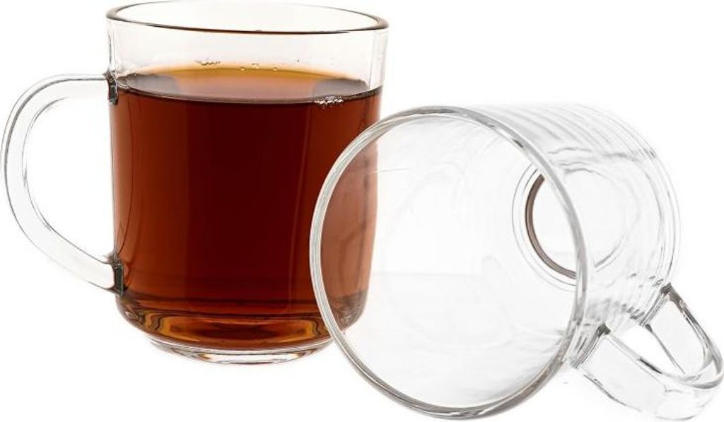 6er Set Henkelgläser - Klarglas mit elegantem, glattem Design, 240 ml