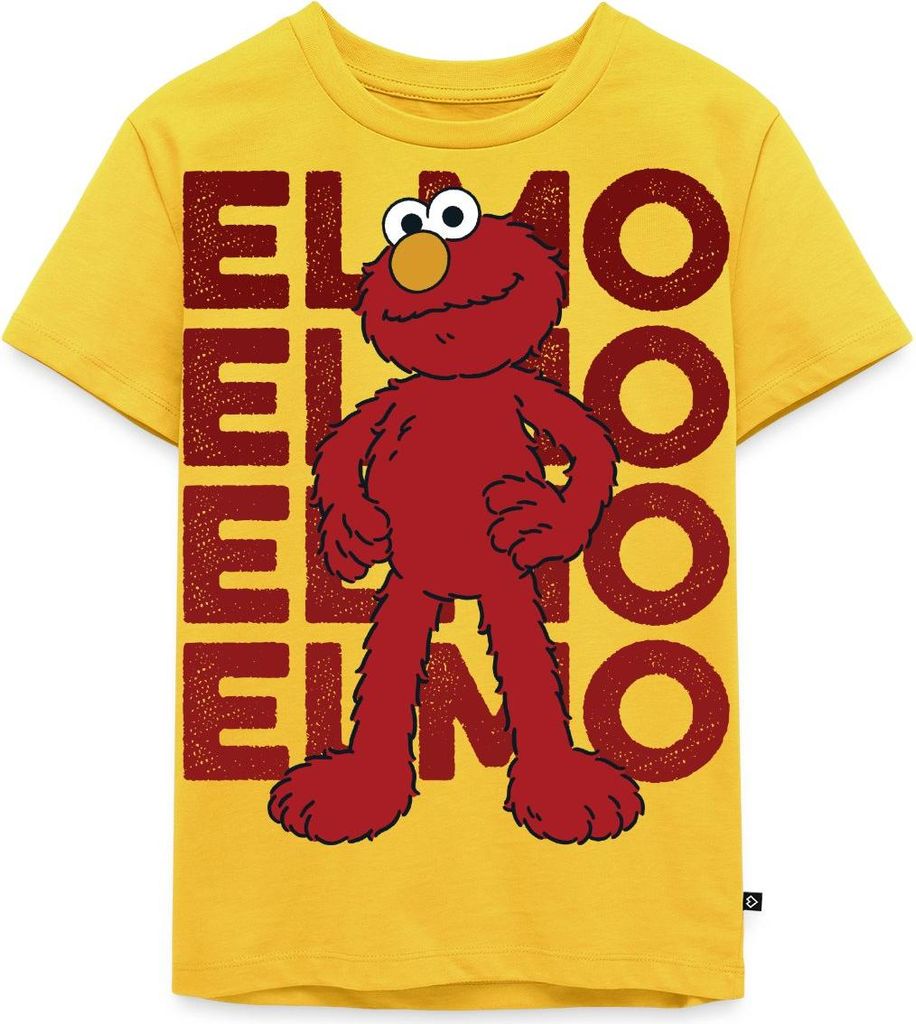 Spreadshirt Sesamstraße Elmo Pose Kinder Premium T-Shirt, 110/116 (4 Jahre), Sonnengelb