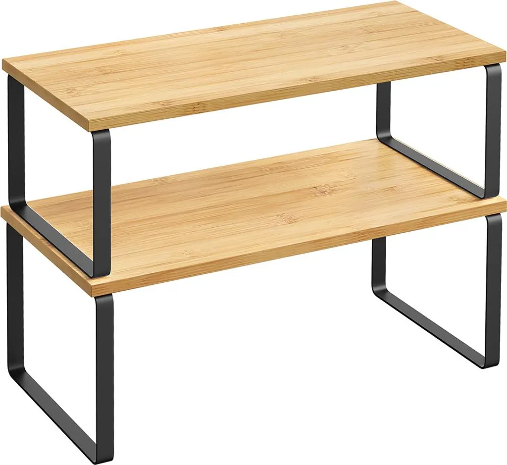 Set 2 Scaffali Cucina Metallo | Organizzatore Piatti e Spezie Salvaspazio