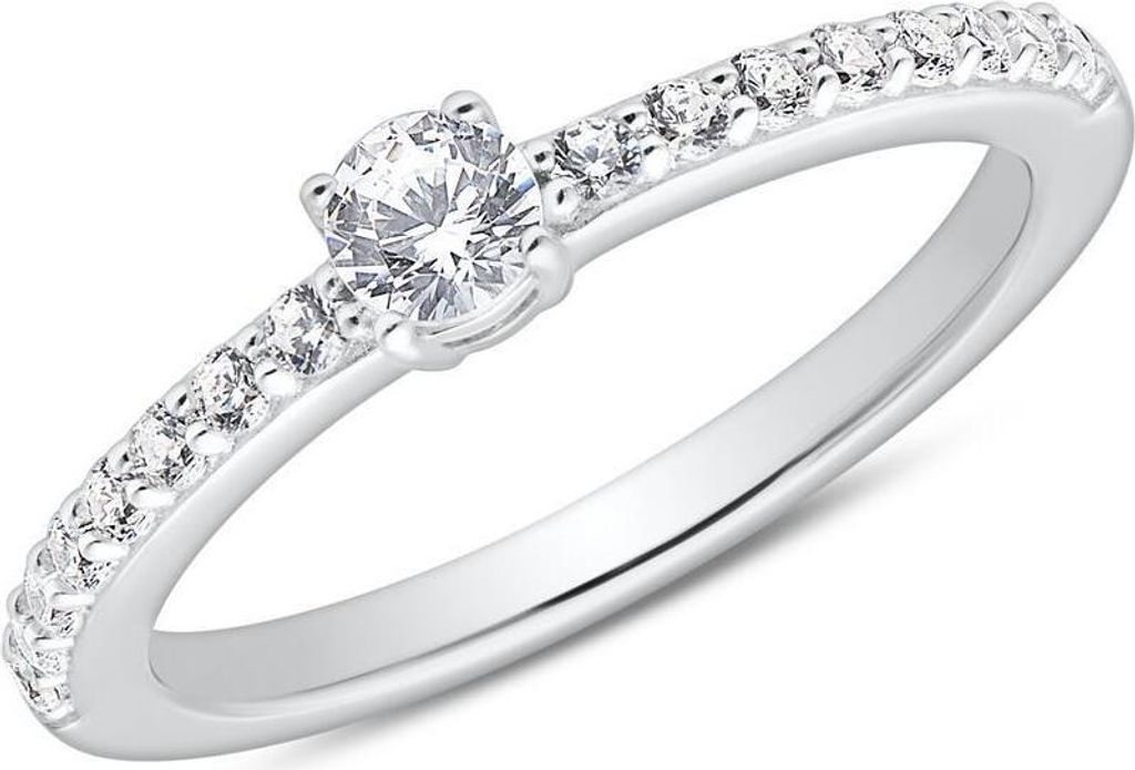 Zirkoniabesetzter Verlobungsring aus Sterlingsilber von Produktbild 