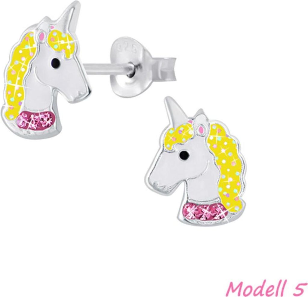 Kinder Ohrstecker „Einhorn“ 925 Silber Ohrringe für Mädchen Modell 5
